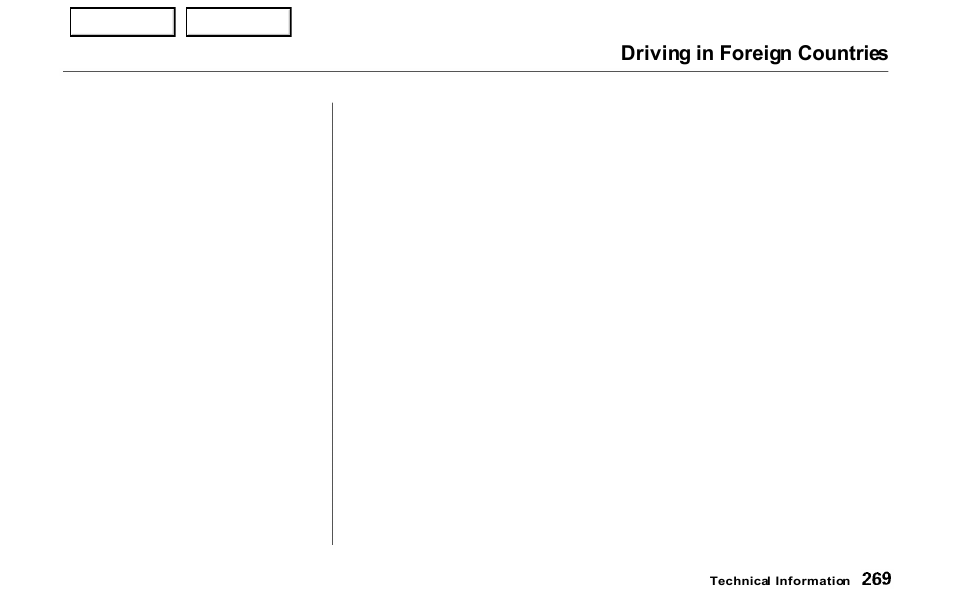 Driving in foreign countries | HONDA 2000 Prelude - Owner's Manual User Manual | Page 272 / 293