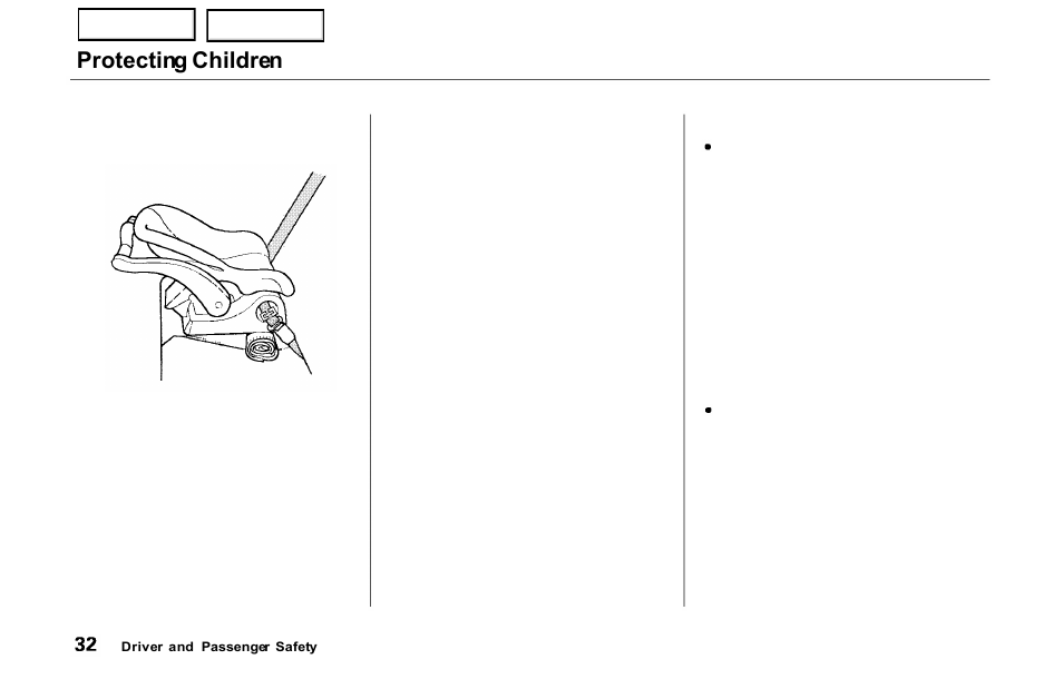 Protecting children | HONDA 2000 Prelude - Owner's Manual User Manual | Page 35 / 293