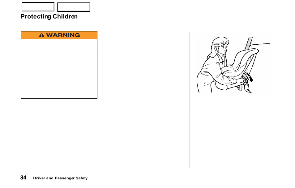 Protecting children | HONDA 2000 Prelude - Owner's Manual User Manual | Page 37 / 293