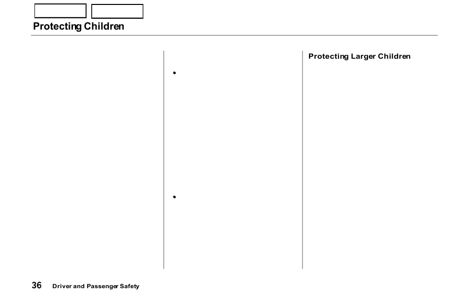 Protecting children | HONDA 2000 Prelude - Owner's Manual User Manual | Page 39 / 293