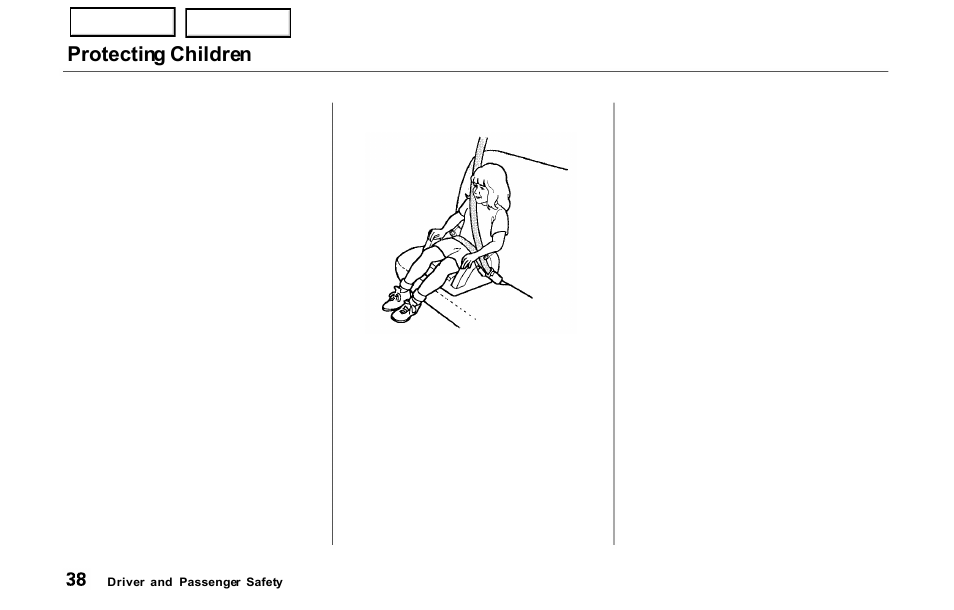 Protecting children | HONDA 2000 Prelude - Owner's Manual User Manual | Page 41 / 293