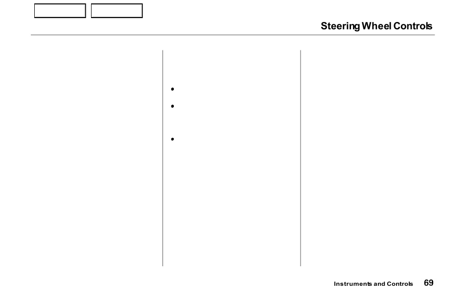 Steering wheel controls | HONDA 2000 Prelude - Owner's Manual User Manual | Page 72 / 293