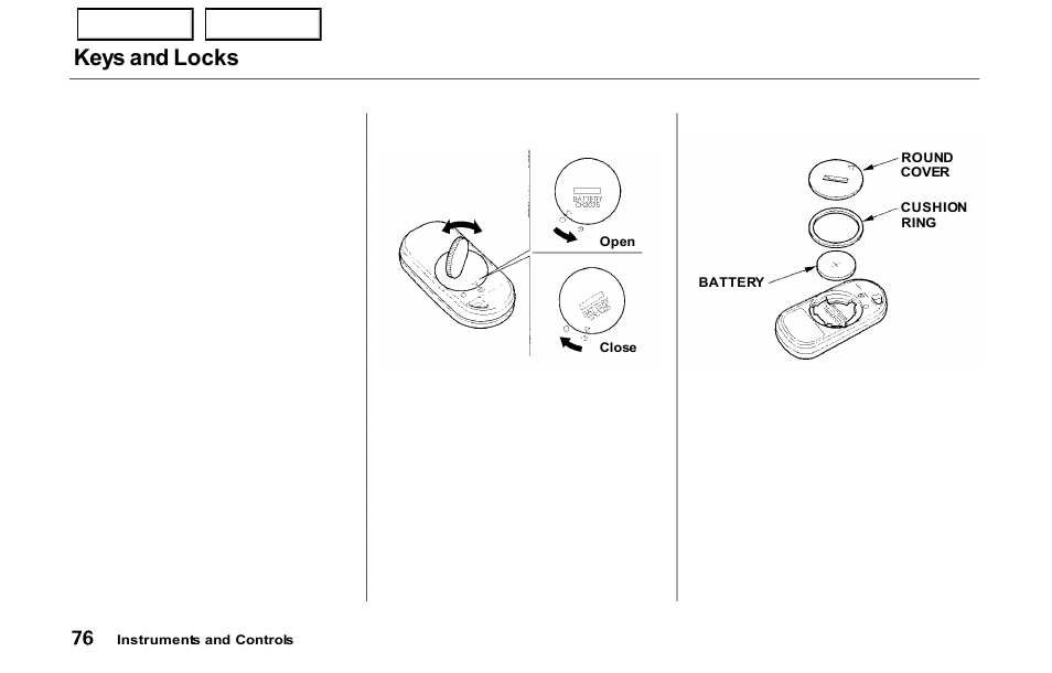 Keys and locks | HONDA 2000 Prelude - Owner's Manual User Manual | Page 79 / 293