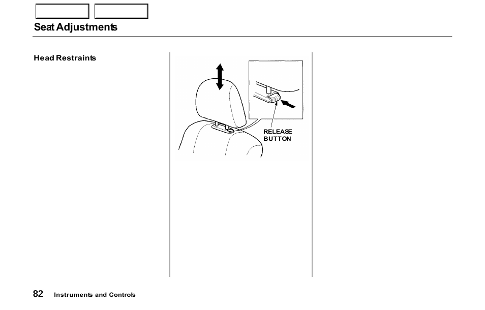 Seat adjustments | HONDA 2000 Prelude - Owner's Manual User Manual | Page 85 / 293