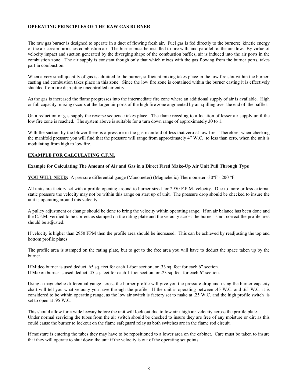 Operating principles of the raw gas burner | I.C.E. BMA-136 HBR User Manual | Page 9 / 22