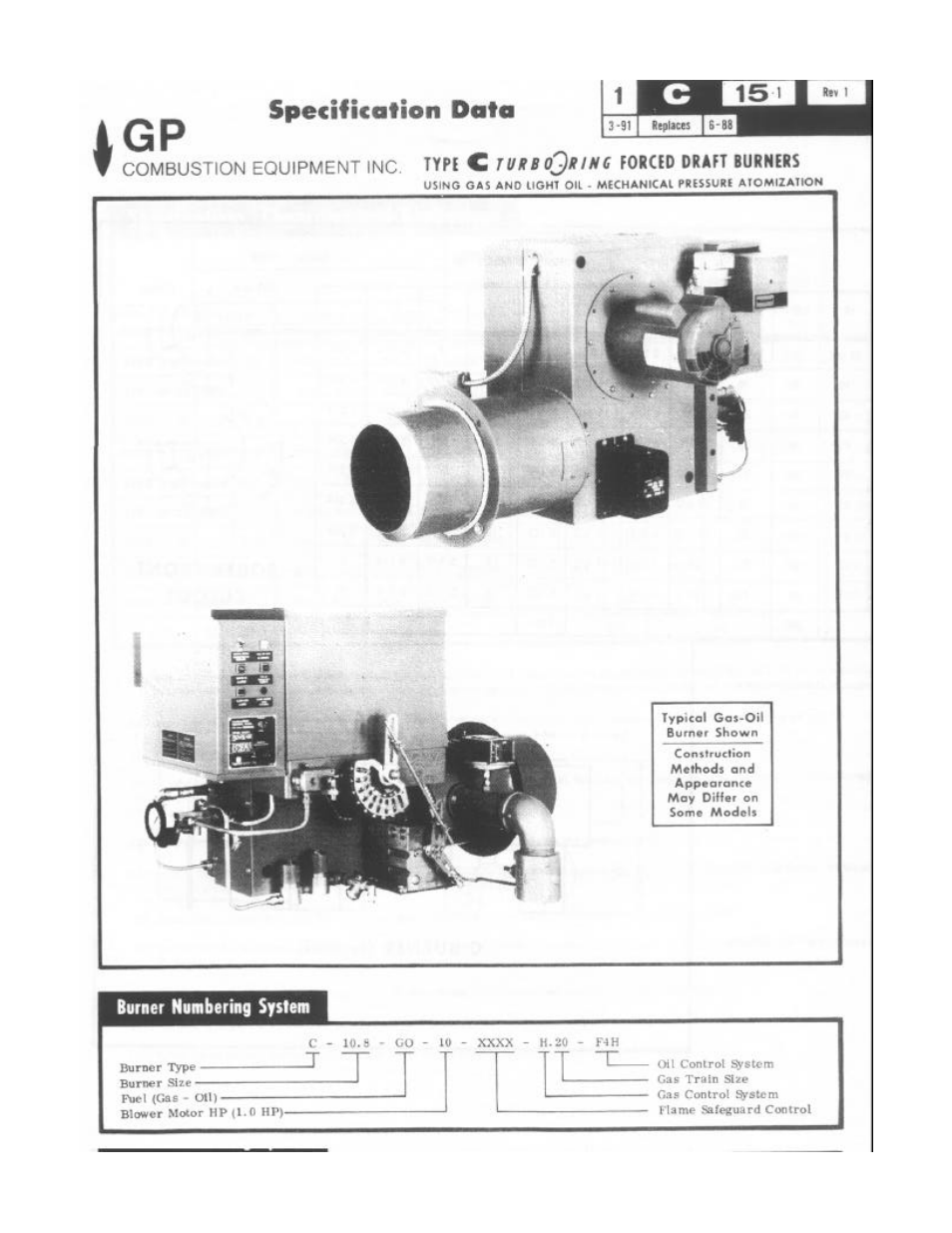 Gp burner specification | I.C.E. GIDM-325 User Manual | Page 26 / 29