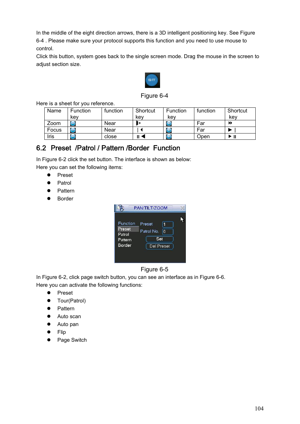 2 preset /patrol / pattern /border function | IC Realtime Max Series: 4/8/16 Channel D1 1.5U Standalone DVR User Manual | Page 114 / 197