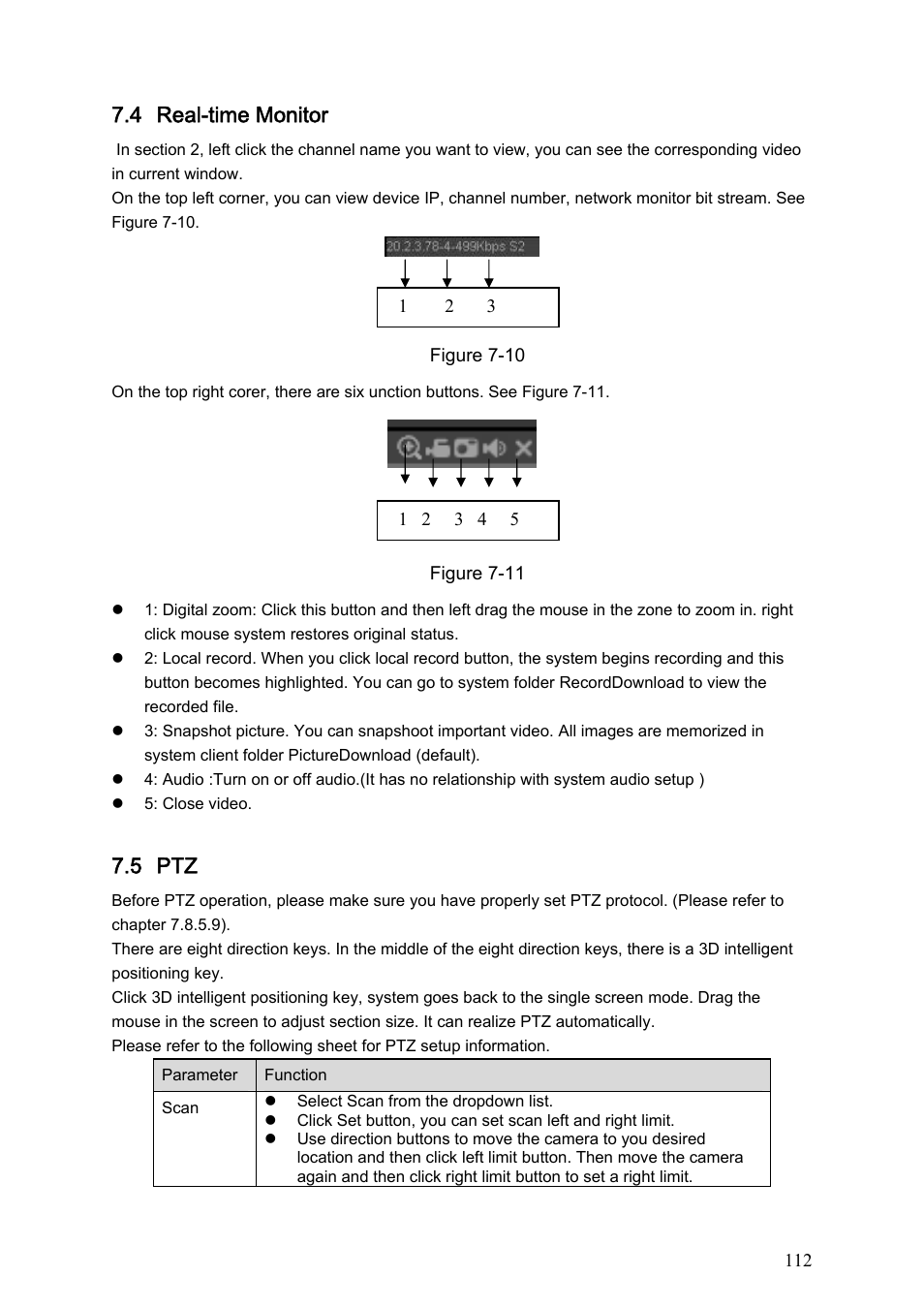 4 real-time monitor, 5 ptz | IC Realtime Max Series: 4/8/16 Channel D1 1.5U Standalone DVR User Manual | Page 122 / 197