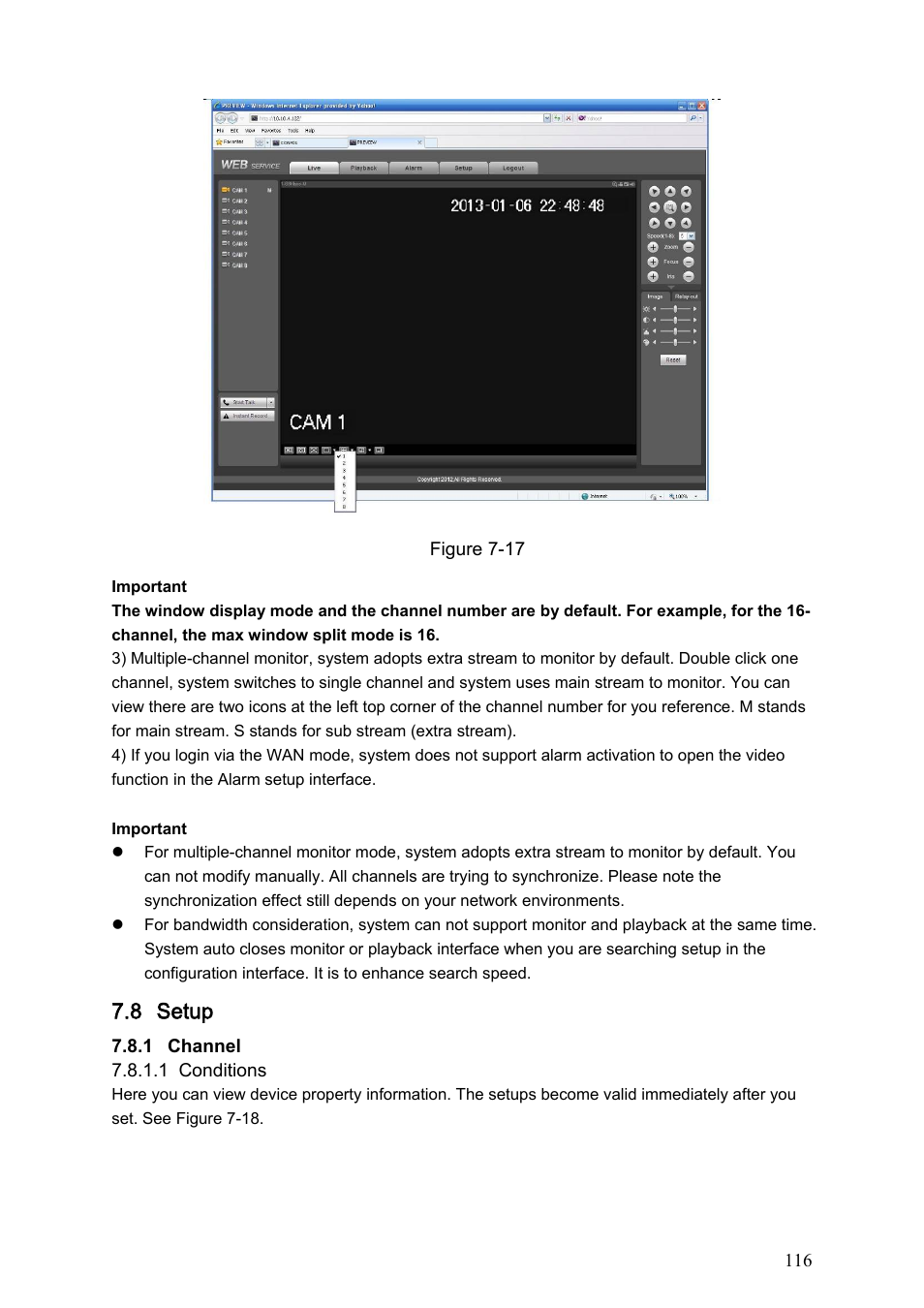 8 setup | IC Realtime Max Series: 4/8/16 Channel D1 1.5U Standalone DVR User Manual | Page 126 / 197