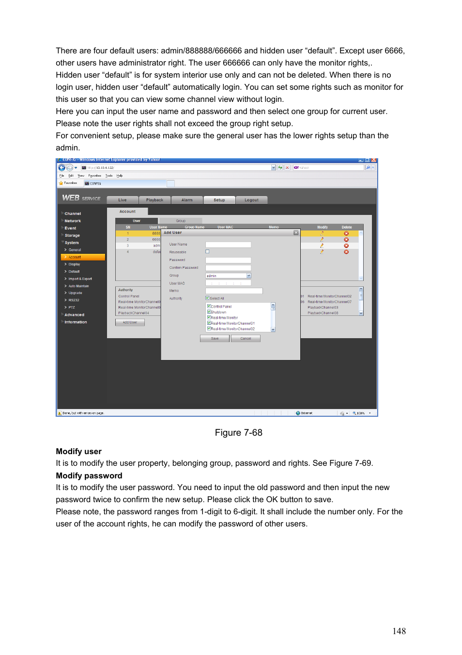 IC Realtime Max Series: 4/8/16 Channel D1 1.5U Standalone DVR User Manual | Page 158 / 197