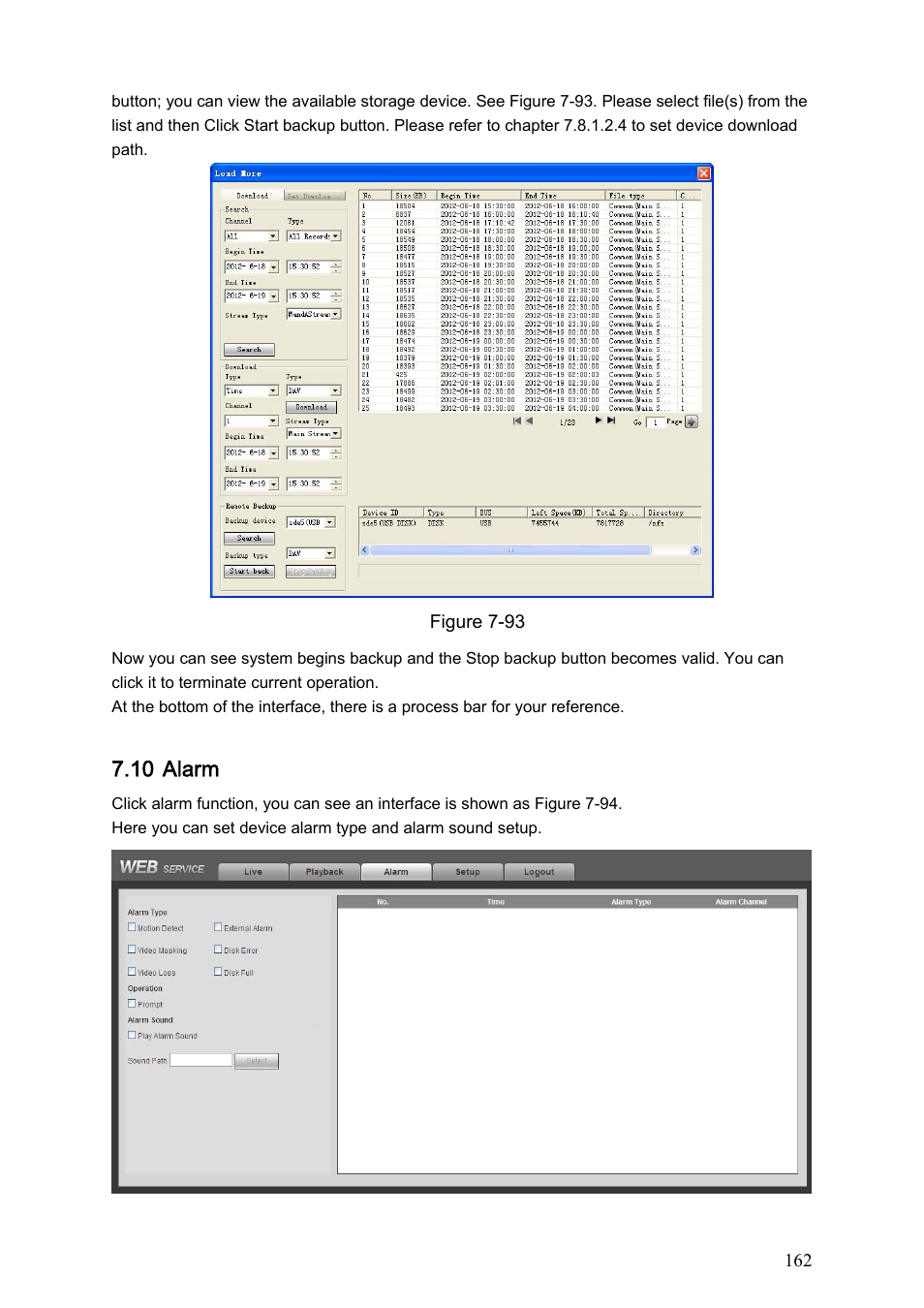 10 alarm | IC Realtime Max Series: 4/8/16 Channel D1 1.5U Standalone DVR User Manual | Page 172 / 197
