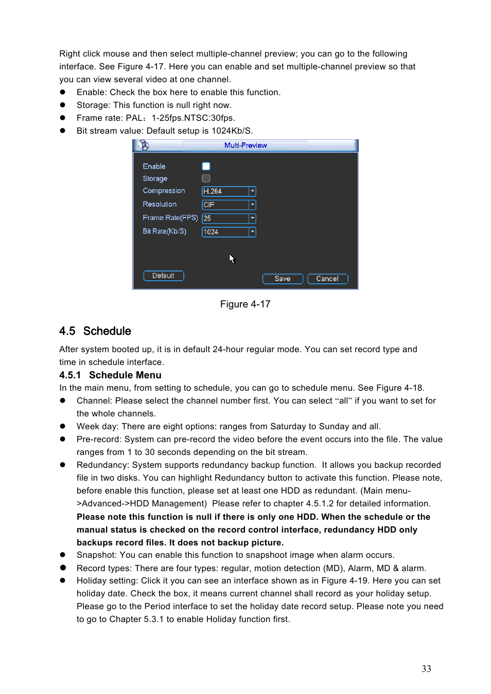 5 schedule | IC Realtime Max Series: 4/8/16 Channel D1 1.5U Standalone DVR User Manual | Page 43 / 197