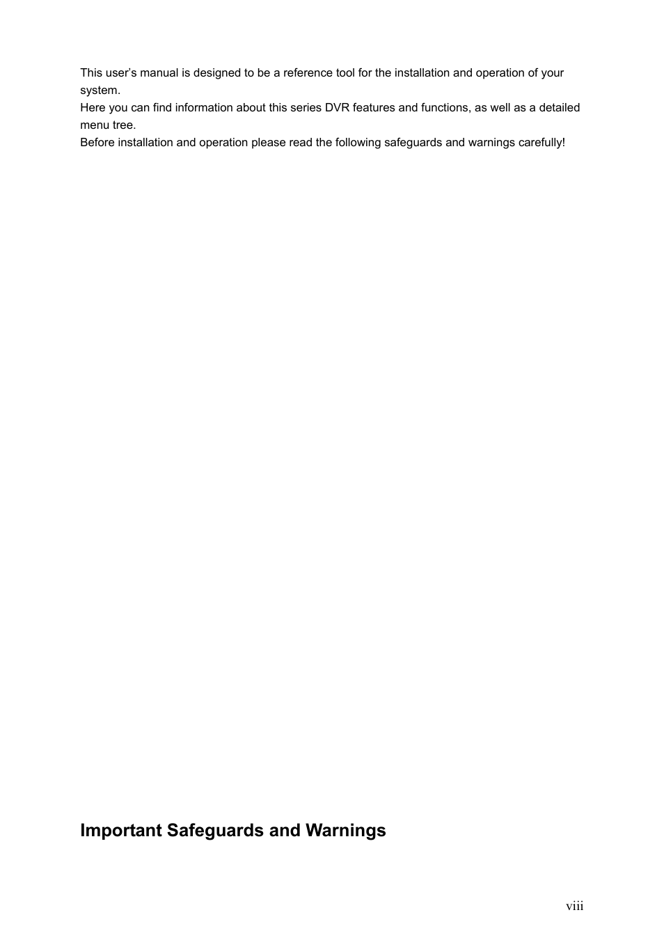 Important safeguards and warnings | IC Realtime Max Series: 4/8/16 Channel D1 1.5U Standalone DVR User Manual | Page 9 / 197
