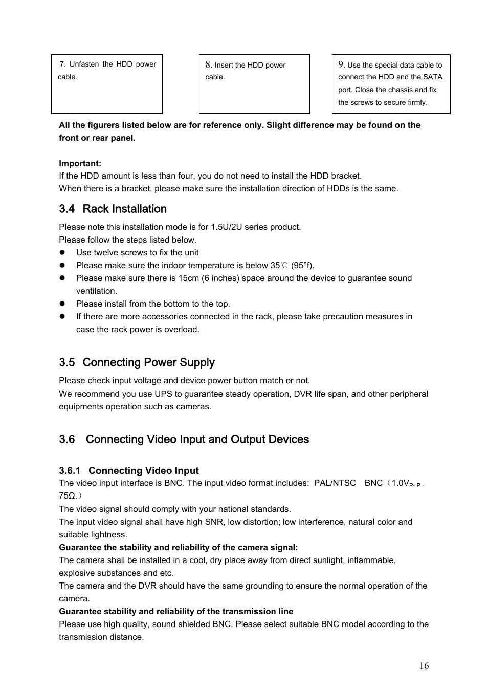 4 rack installation, 5 connecting power supply, 6 connecting video input and output devices | IC Realtime Flex Series: 8-CH High Performance H.264E 2U DVR with DVD-RW User Manual | Page 26 / 195