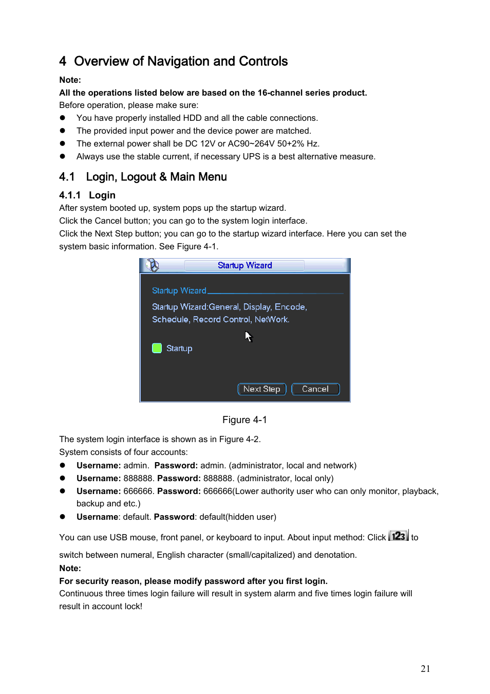 4 overview of navigation and controls, 1 login, logout & main menu | IC Realtime Flex Series: 8-CH High Performance H.264E 2U DVR with DVD-RW User Manual | Page 31 / 195