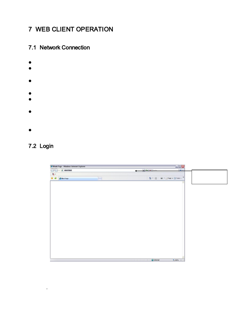 Web client operation, Network connection, Login | 7 web client operation, 1 network connection, 2 login, Figure 7-1 | IC Realtime Flex Series: 32-CH High Performance H.264E 2U DVR User Manual | Page 111 / 180