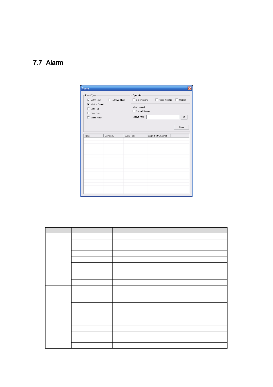 Alarm, 7 alarm | IC Realtime Flex Series: 32-CH High Performance H.264E 2U DVR User Manual | Page 158 / 180