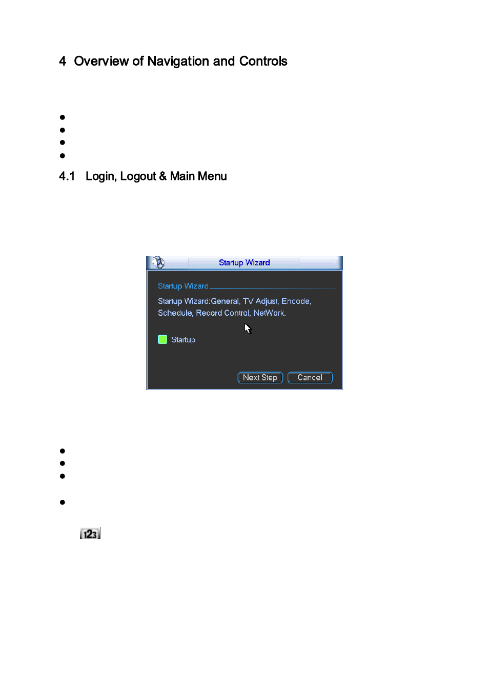 Overview of navigation and controls, Login, logout & main menu, Login | 4 overview of navigation and controls, 1 login, logout & main menu | IC Realtime Flex Series: 32-CH High Performance H.264E 2U DVR User Manual | Page 37 / 180