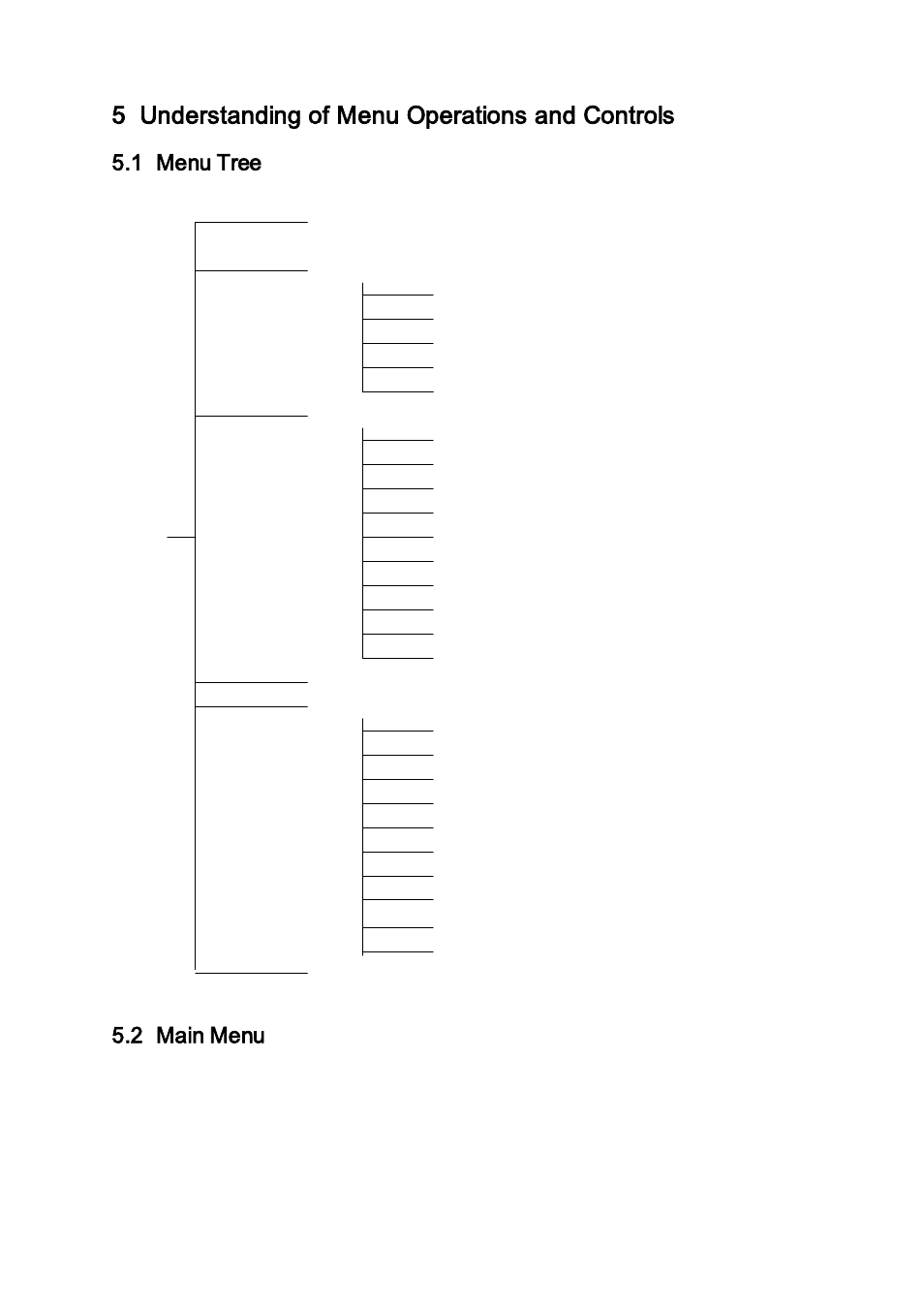 Understanding of menu operations and controls, Menu tree, Main menu | 5 understanding of menu operations and controls, 1 menu tree, 2 main menu | IC Realtime Flex Series: 32-CH High Performance H.264E 2U DVR User Manual | Page 67 / 180