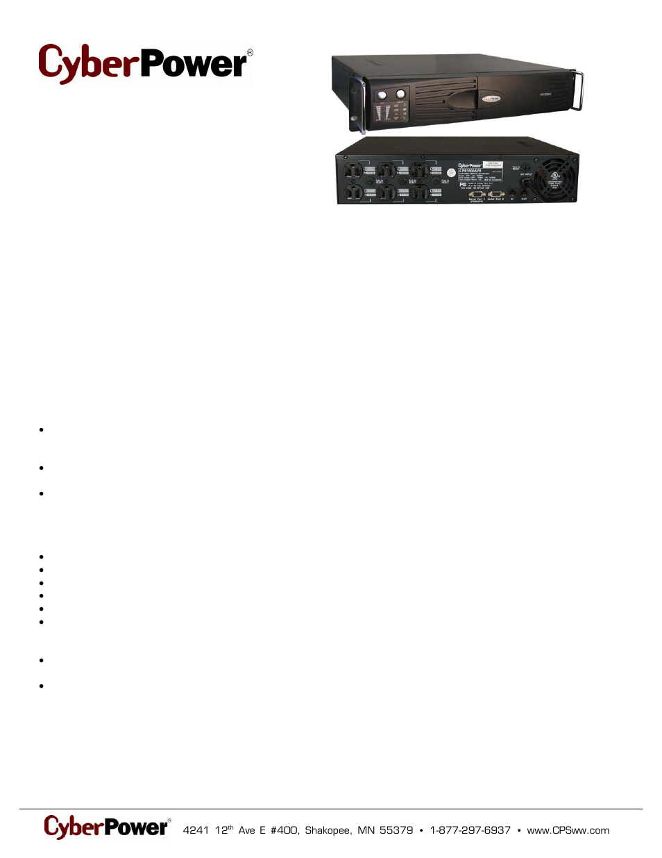 CyberPower Systems 649532015005 User Manual | 2 pages