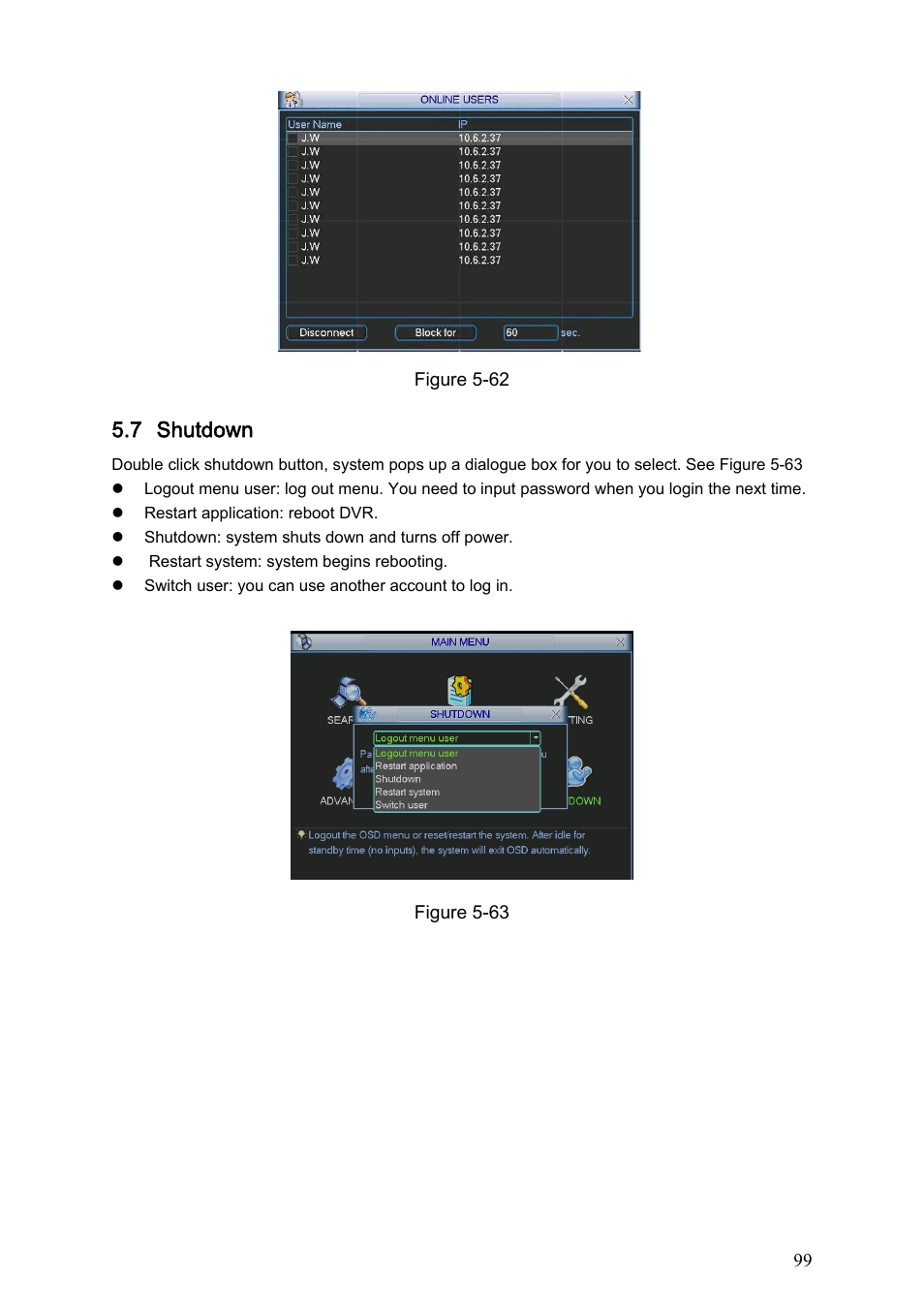 7 shutdown | IC Realtime Flex Series: 64 Channel 2CIF 3U Standalone DVR User Manual | Page 109 / 185