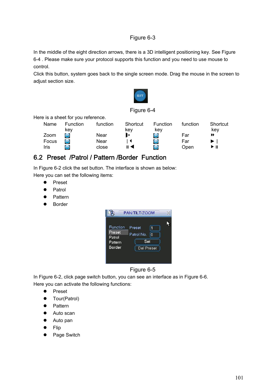 2 preset /patrol / pattern /border function | IC Realtime Flex Series: 64 Channel 2CIF 3U Standalone DVR User Manual | Page 111 / 185