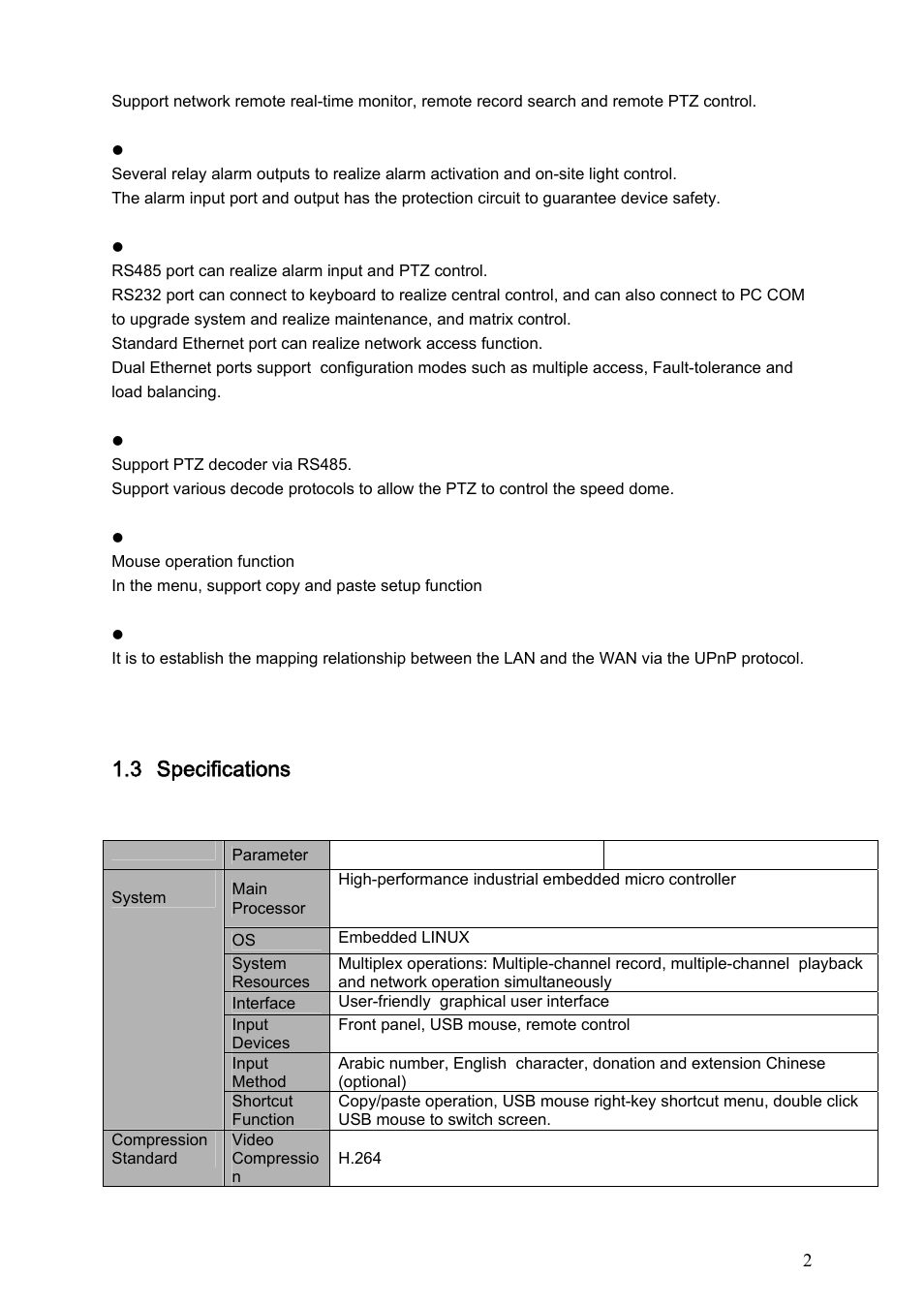 3 specifications | IC Realtime Flex Series: 64 Channel 2CIF 3U Standalone DVR User Manual | Page 12 / 185