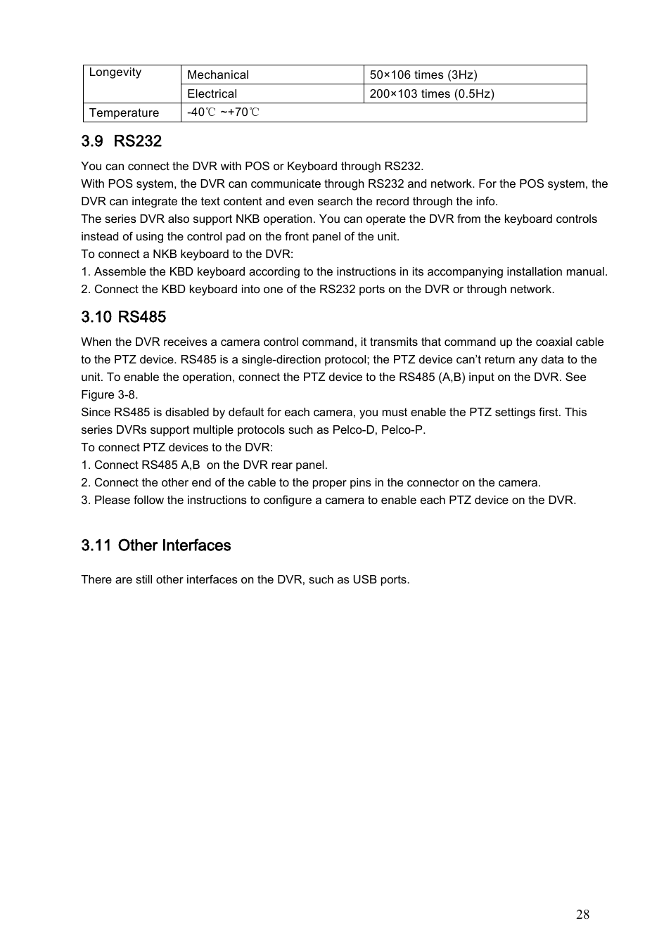 9 rs232, 11 other interfaces | IC Realtime Flex Series: 64 Channel 2CIF 3U Standalone DVR User Manual | Page 38 / 185