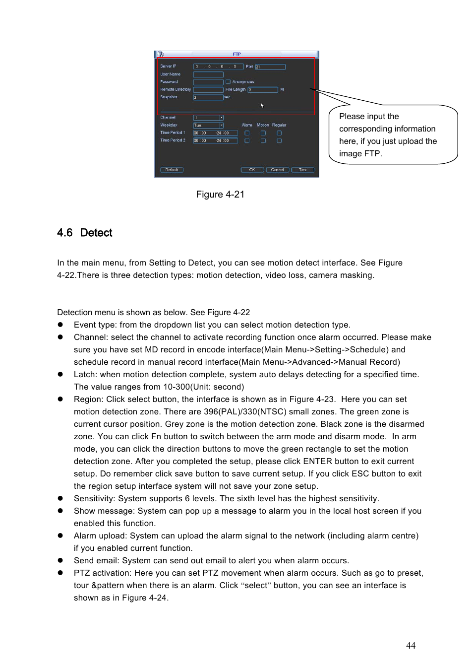 6 detect | IC Realtime Flex Series: 64 Channel 2CIF 3U Standalone DVR User Manual | Page 54 / 185