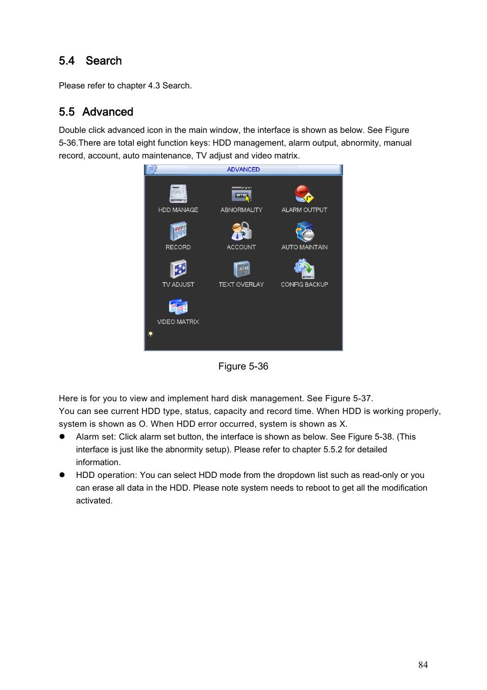 4 search, 5 advanced | IC Realtime Flex Series: 64 Channel 2CIF 3U Standalone DVR User Manual | Page 94 / 185