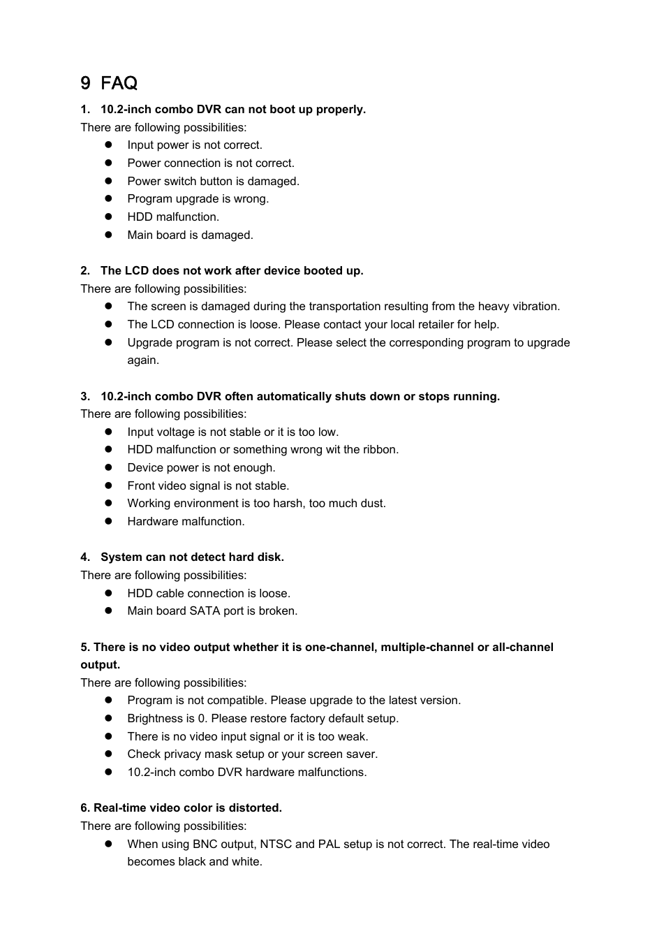 9 faq | IC Realtime Combo Series: 8 Channel DVR with built-in 10 LCD monitor User Manual | Page 135 / 153