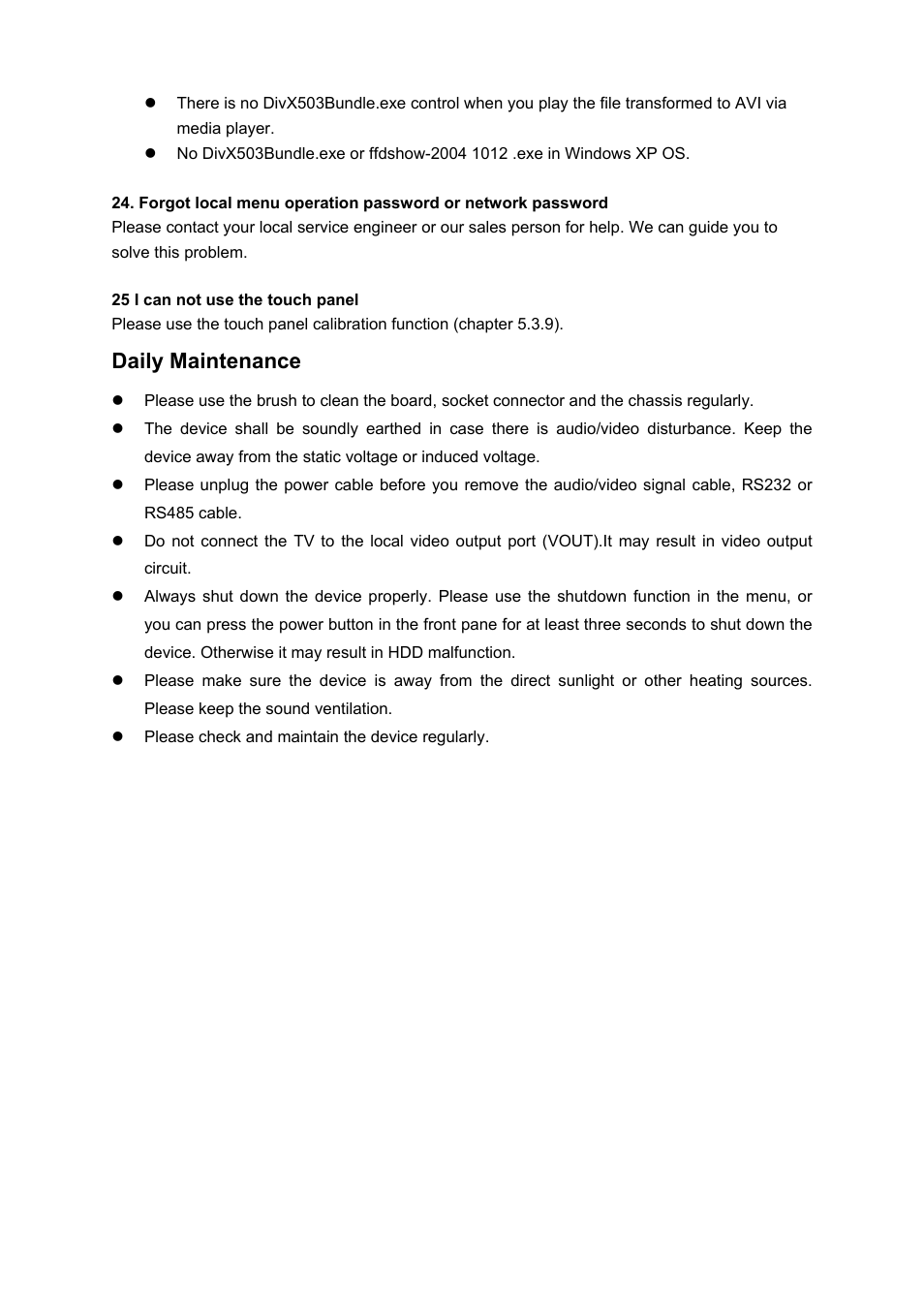Daily maintenance | IC Realtime Combo Series: 8 Channel DVR with built-in 10 LCD monitor User Manual | Page 139 / 153