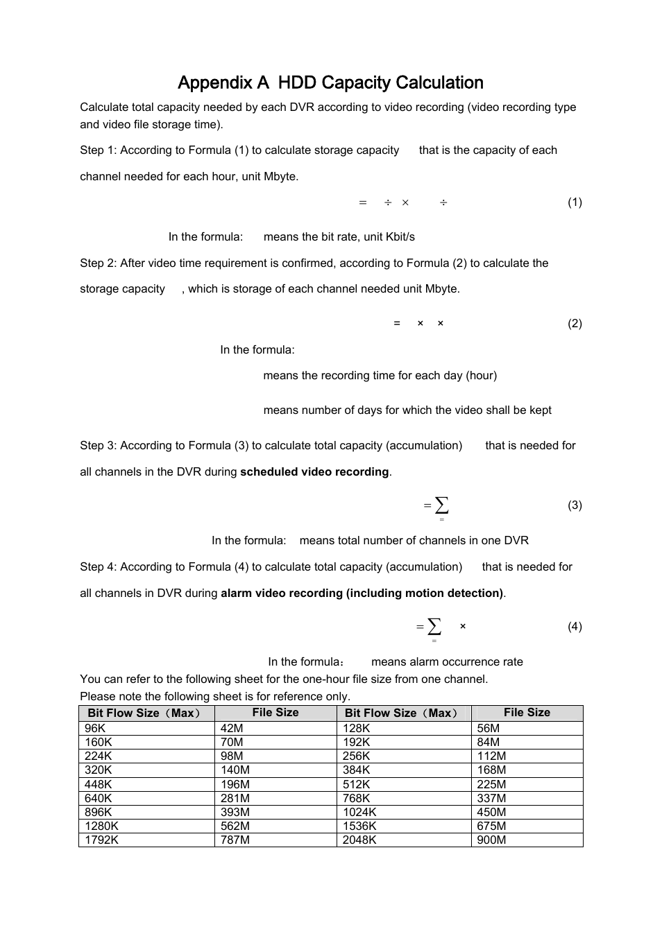 Appendix a hdd capacity calculation | IC Realtime Combo Series: 8 Channel DVR with built-in 10 LCD monitor User Manual | Page 140 / 153
