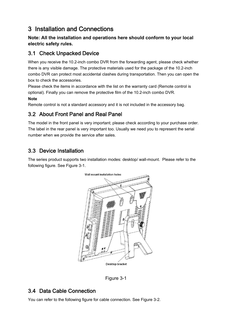 3 installation and connections | IC Realtime Combo Series: 8 Channel DVR with built-in 10 LCD monitor User Manual | Page 22 / 153