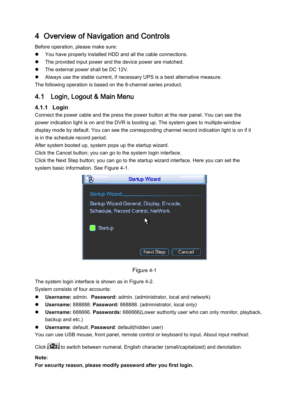 4 overview of navigation and controls, 1 login, logout & main menu | IC Realtime Combo Series: 8 Channel DVR with built-in 10 LCD monitor User Manual | Page 32 / 153