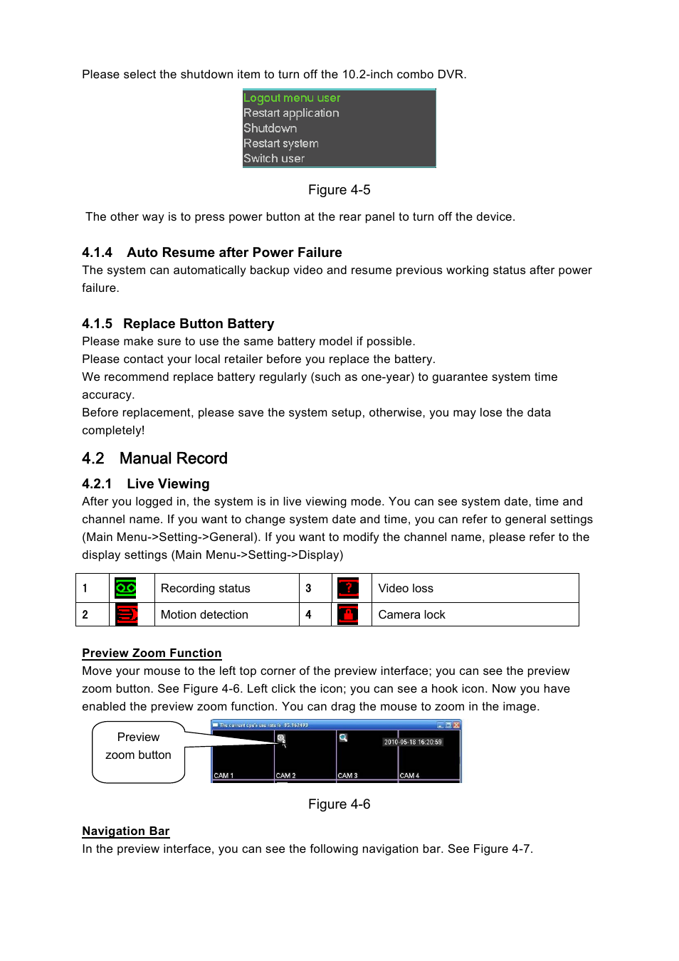 2 manual record | IC Realtime Combo Series: 8 Channel DVR with built-in 10 LCD monitor User Manual | Page 34 / 153