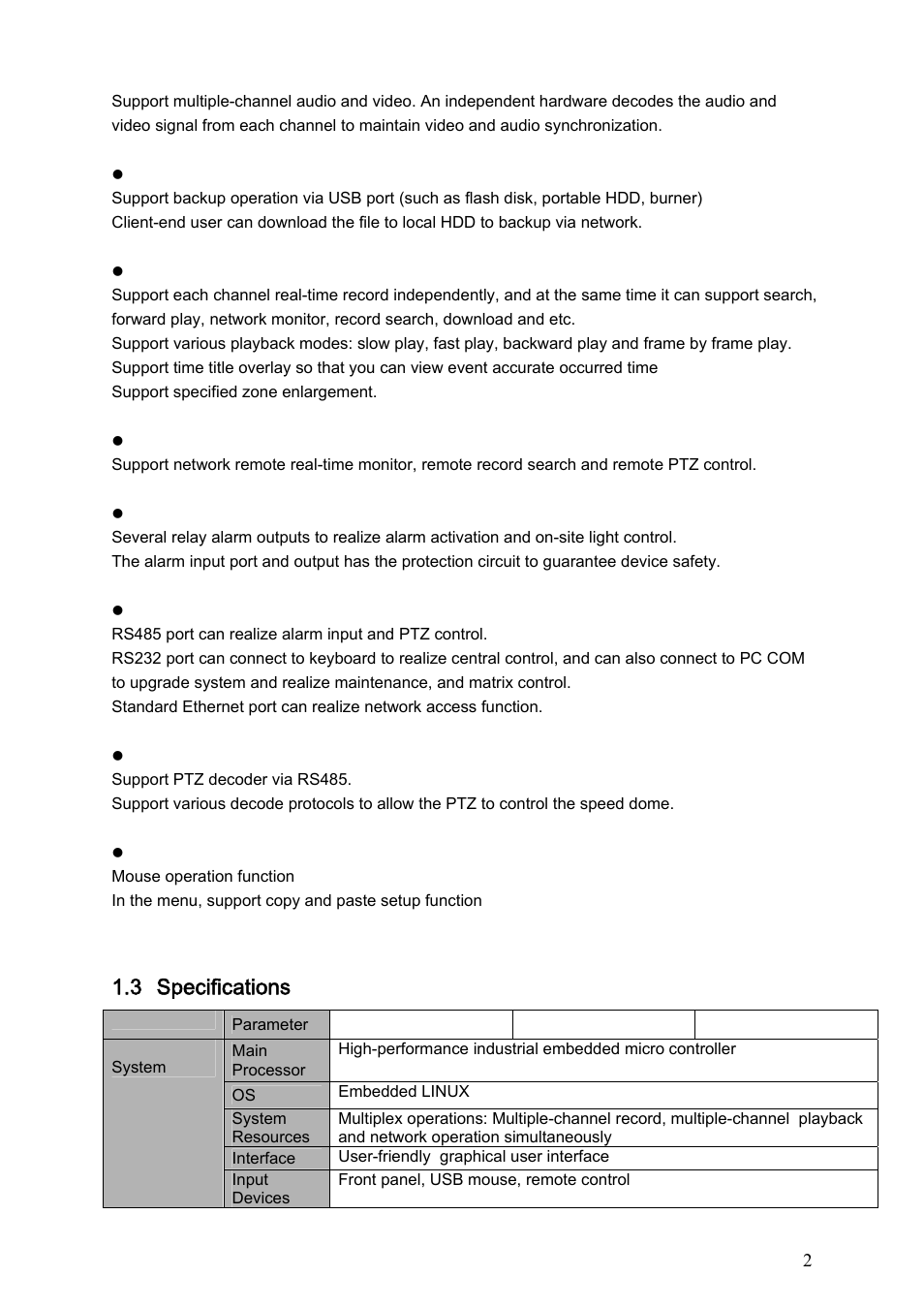 3 specifications | IC Realtime Combo Series: 8 Channel DVR with built-in 19 LCD monitor User Manual | Page 11 / 141