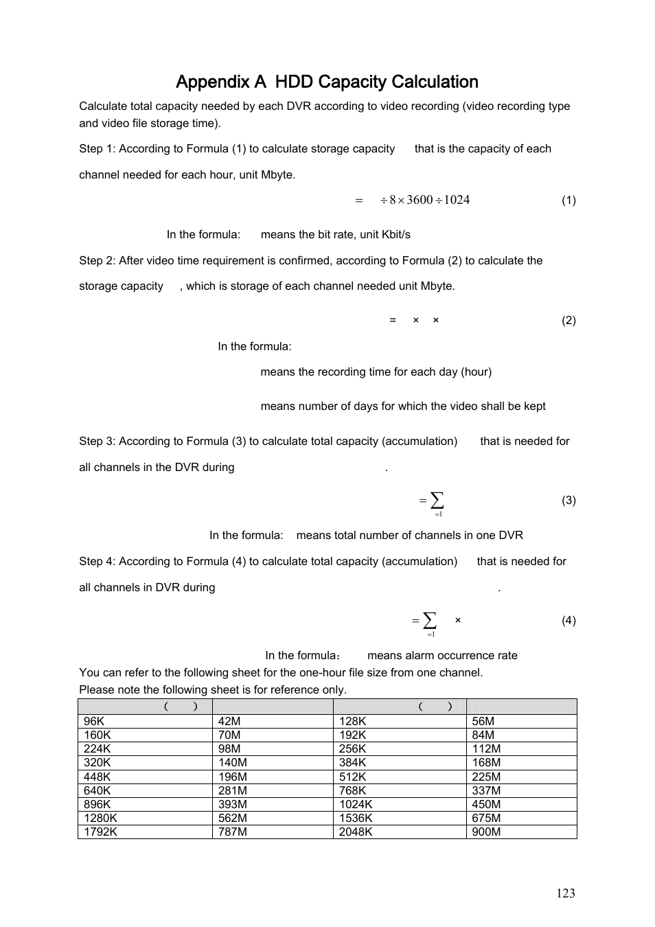 Appendix a hdd capacity calculation | IC Realtime Combo Series: 8 Channel DVR with built-in 19 LCD monitor User Manual | Page 132 / 141