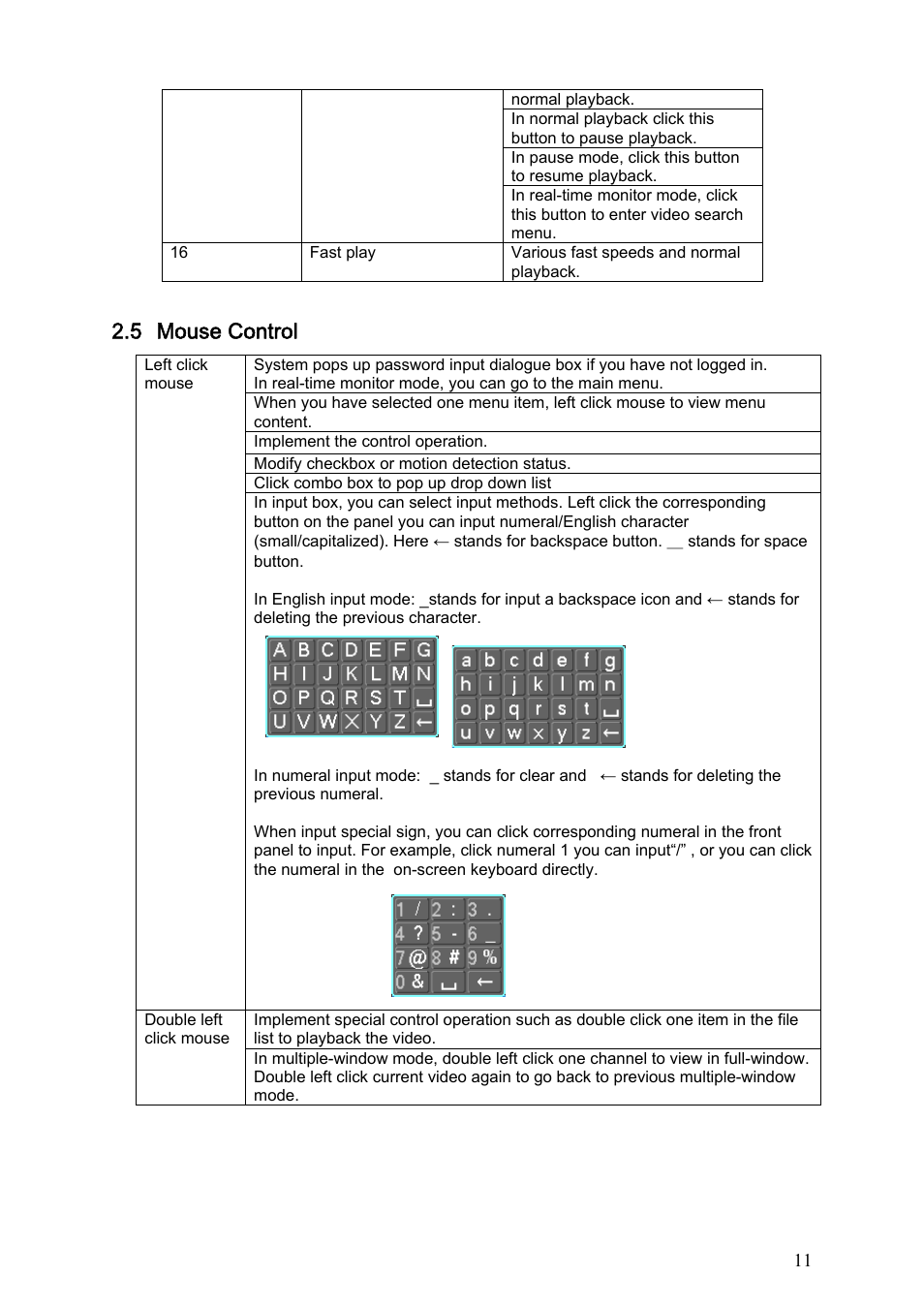 5 mouse control | IC Realtime Combo Series: 8 Channel DVR with built-in 19 LCD monitor User Manual | Page 20 / 141