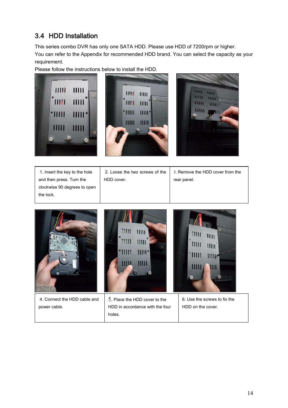 4 hdd installation | IC Realtime Combo Series: 8 Channel DVR with built-in 19 LCD monitor User Manual | Page 23 / 141