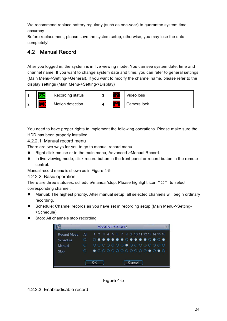 2 manual record | IC Realtime Combo Series: 8 Channel DVR with built-in 19 LCD monitor User Manual | Page 33 / 141