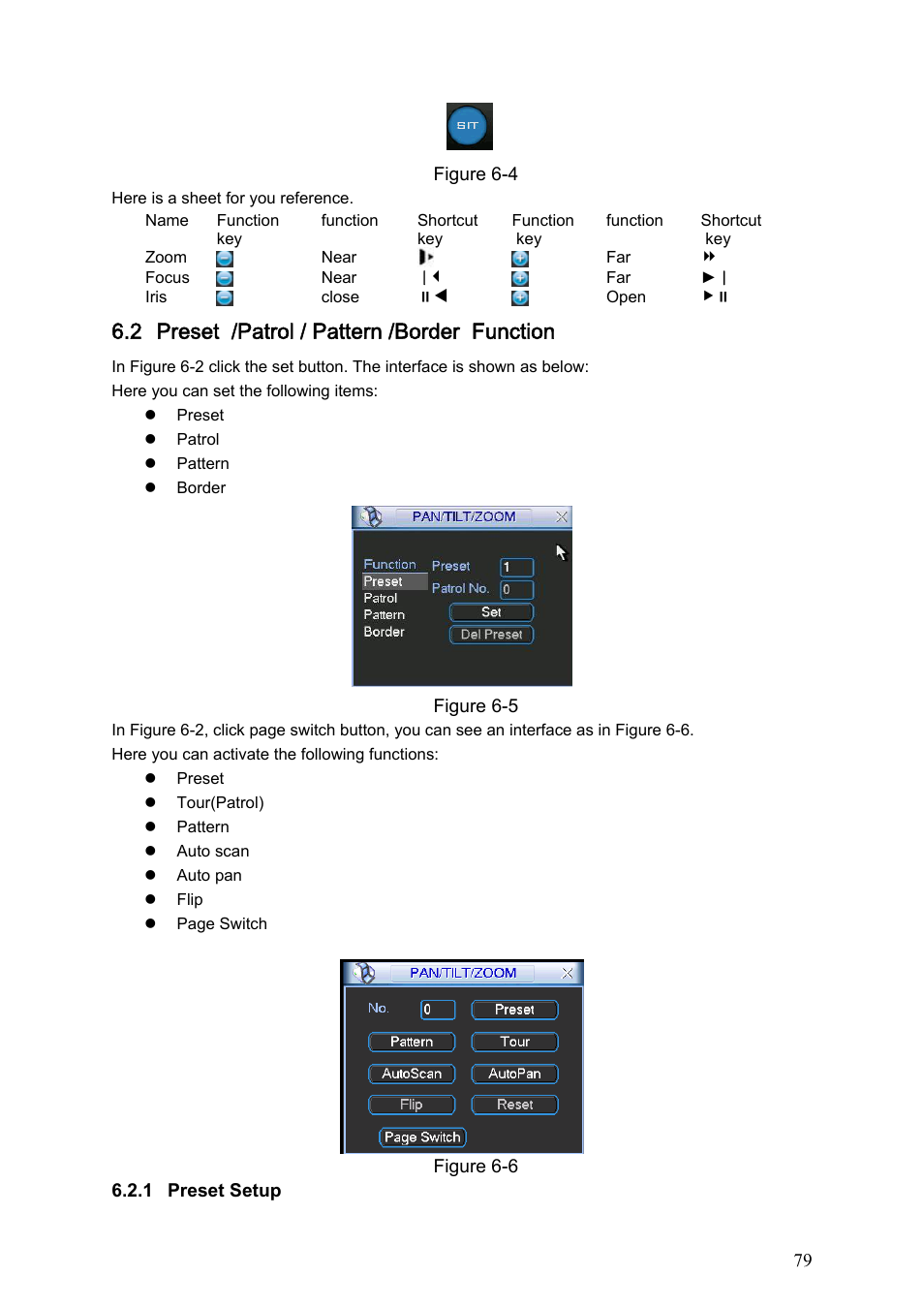 2 preset /patrol / pattern /border function | IC Realtime Specialty: 4-CH Mobile DVR User Manual | Page 79 / 137