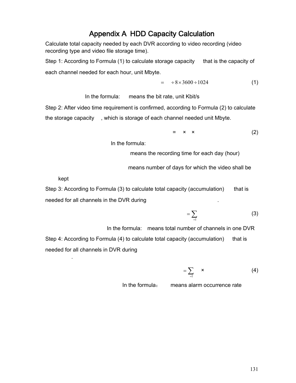 Appendix a hdd capacity calculation | IC Realtime Specialty: Interrogator DVR - a DVR for law enforcement User Manual | Page 131 / 136