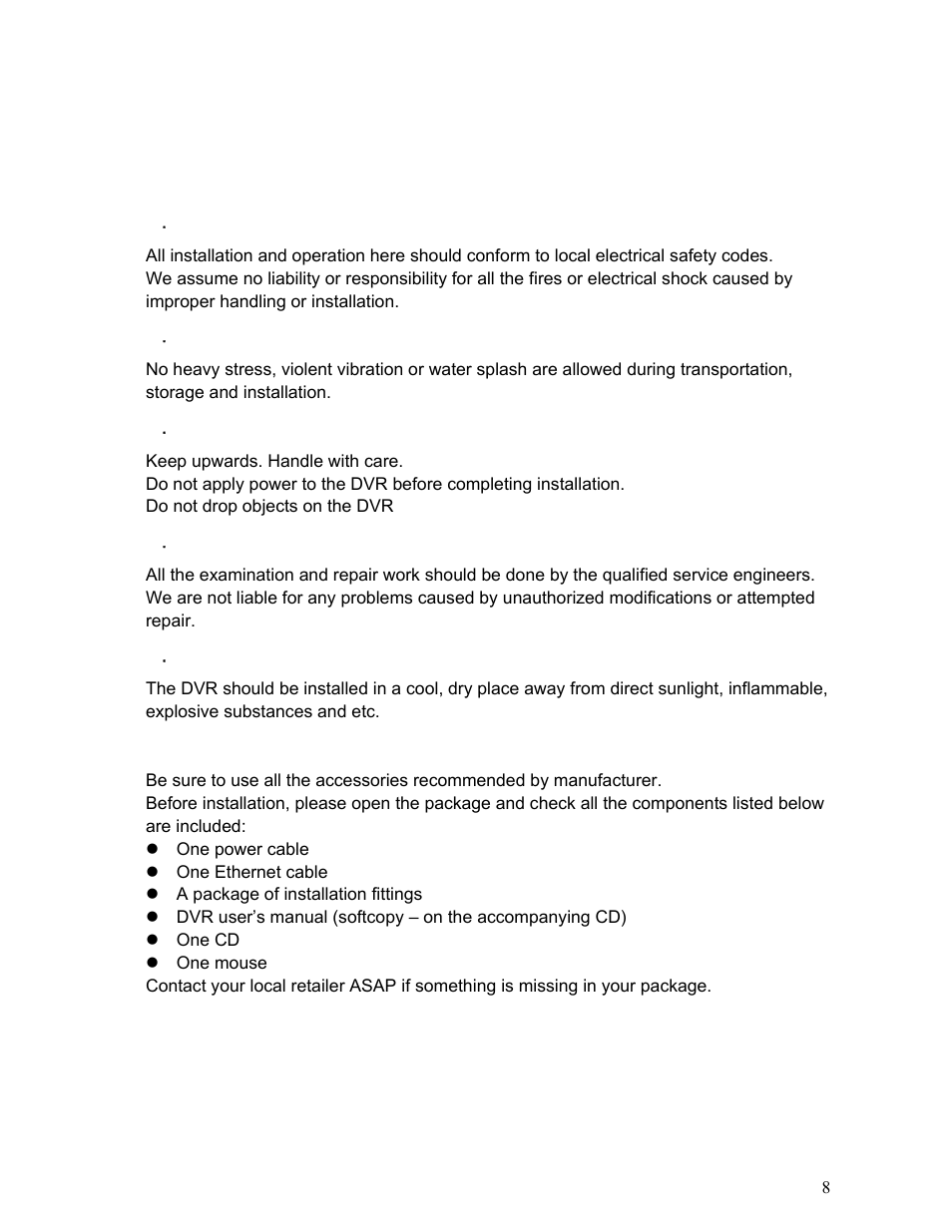 Important safeguard and warnings | IC Realtime Specialty: Interrogator DVR - a DVR for law enforcement User Manual | Page 8 / 136