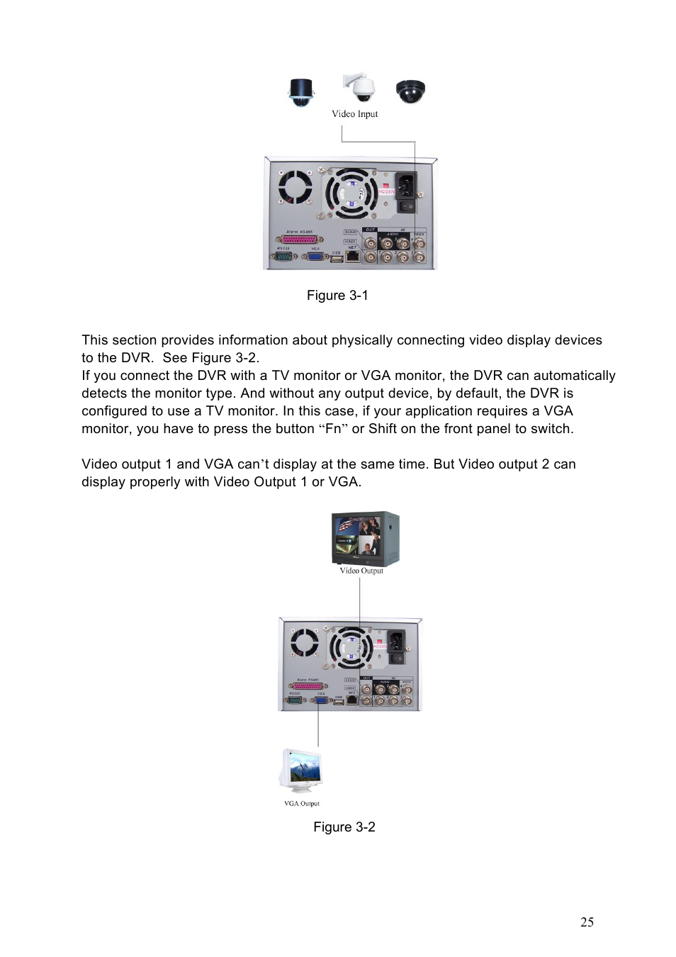 2 connecting video output, Connecting video output | IC Realtime Specialty: 4-CH H.264E CUBE REAL-TIME DVR with BUILT-IN 5.6 LCD User Manual | Page 25 / 134