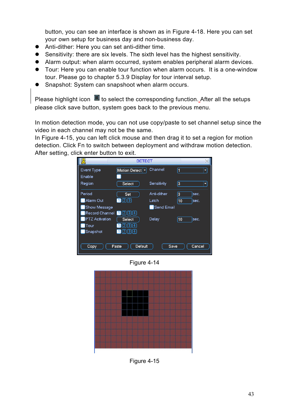 Figure 4-14, Figure 4-15 | IC Realtime Specialty: 4-CH H.264E CUBE REAL-TIME DVR with BUILT-IN 5.6 LCD User Manual | Page 43 / 134