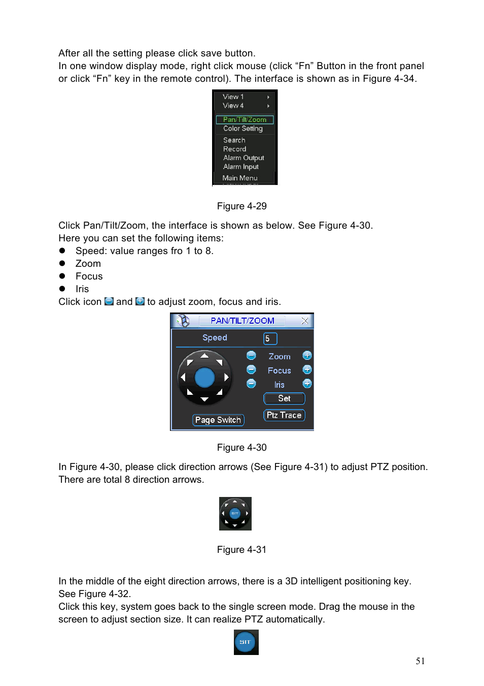 3 3d intelligent positioning key | IC Realtime Specialty: 4-CH H.264E CUBE REAL-TIME DVR with BUILT-IN 5.6 LCD User Manual | Page 51 / 134