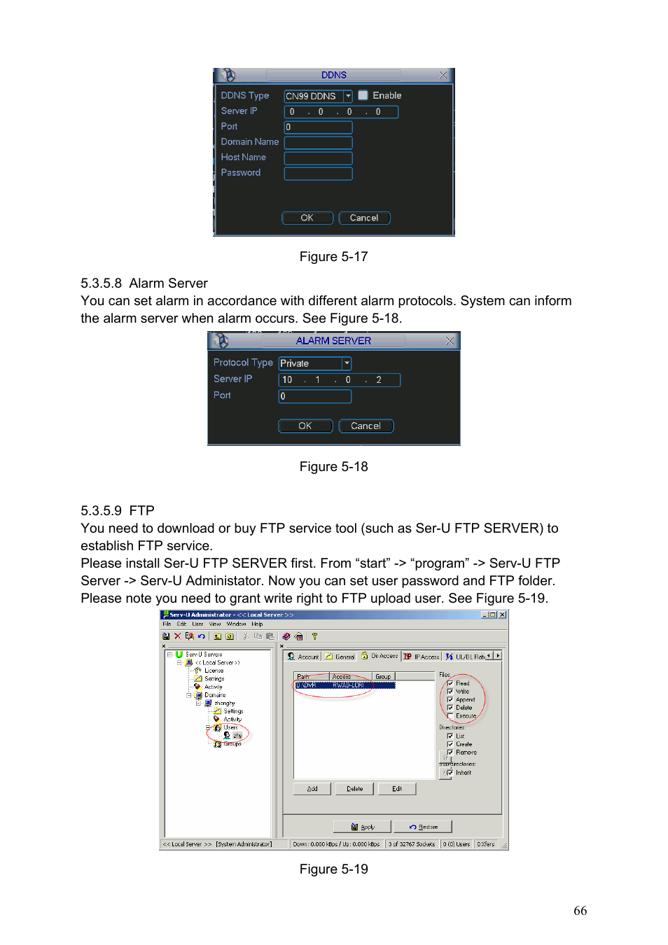 8 alarm server, 9 ftp | IC Realtime Specialty: 4-CH H.264E CUBE REAL-TIME DVR with BUILT-IN 5.6 LCD User Manual | Page 66 / 134