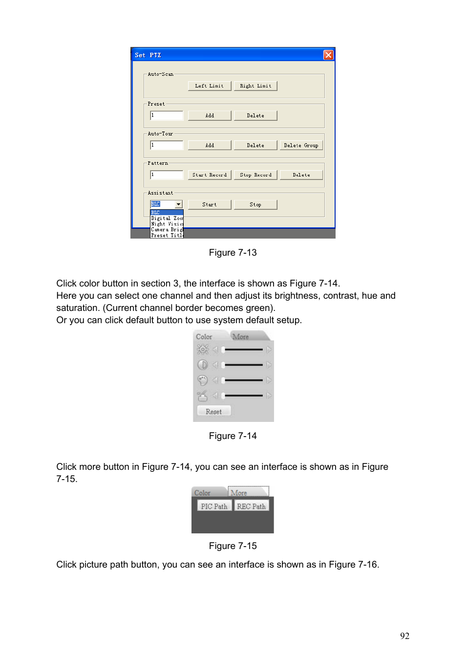 3 color, 4 picture path and record path, Color | Picture path and record path, Figure 7-13 | IC Realtime Specialty: 4-CH H.264E CUBE REAL-TIME DVR with BUILT-IN 5.6 LCD User Manual | Page 92 / 134