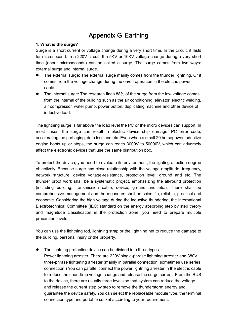 Appendix g earthing | IC Realtime H.264E Hybrid DVRs 4/8/16-CH Analog + 4/8/16-CH IP User Manual | Page 168 / 174